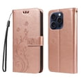 thumbnail image 2 of Fashion Embossed Wallet Style Apple Mobile Phone Case with Card Slot and Hand Rope, Suitable for iPhone15/14/13/12/11 Mobile Phone Protective Cover, 2 of 5
