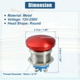 thumbnail image 5 of Unique Bargains 19 mm Momentary Push Button Switch Metal Head Round Start Button AC/DC 12V-250V Red, 5 of 6