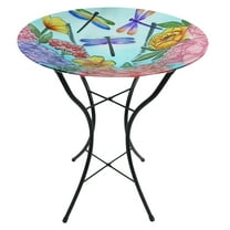 Briarwood Lane Dragonflies Glass Birdbath
