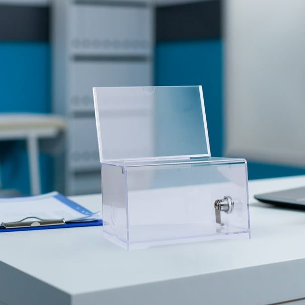 Buzon de Quejas y Sugerencias Caja con Llave con Candado Buzon de Sugerencias Transparente con 100 ACRILICO para Lnterior Oficina Alcancia Tamano 10x16x12cm Walmart en linea
