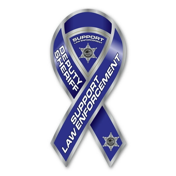 Magnet, Ribbon Shaped Magnet, Support Law Enforcement, Deputy Sheriff, 3.75" x 8"