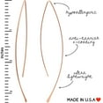 thumbnail image 5 of Humble Chic Upside Down Hoop Earrings - Needle Drop Dangle Threader Hoops, 18K Rose Gold Plated, 5 of 6