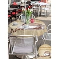 thumbnail image 5 of Outdoor Tablecloths with Umbrella Hole & Zipper, Retro Coffee Round Tablecloth 54 Inch, Modern Vintage Farmhouse Brown Coffee Beans Waterproof Table Cloth, Patio/Pool/Picnic Table Covers, 5 of 8