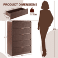 thumbnail image 5 of SELOOYE Fluted 5 Drawers Dresser for Bedroom, 47" Tall Modern Dresser Chest of Drawers, Gold Accents, Fluted Fronts, Wood Storage Dressers Organizer for Bedroom, Living Room, Walnut, 5 of 9