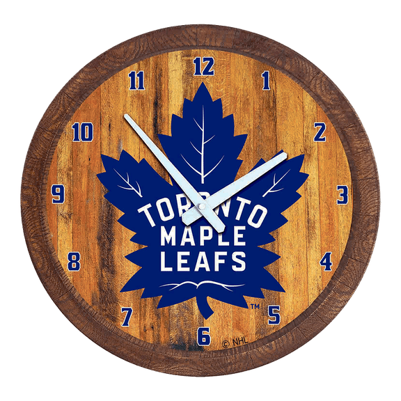 Toronto Maple Leaf: "Faux" Barrel Top Wall Clock