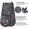 thumbnail image 4 of Dailycode Double Sided Oven Mitt with Loop Heat Resistant Kitchen Long Potholders 7" x 35" Animals Icons, 4 of 6