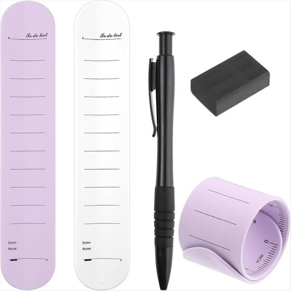 Wearable Notepad, Silicone Memo Wristband with Ruler, Nurse Reminder Erasable Wrist Notepad Pen and Eraser A