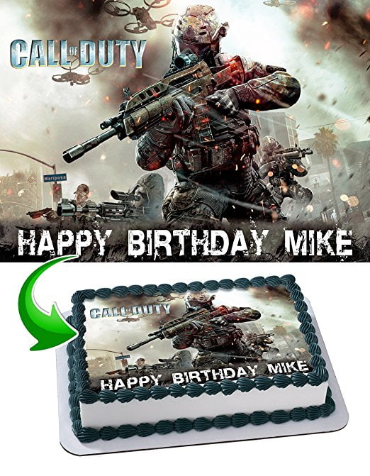 Call of Duty Edible Cake Topper Personalized Birthday 1/2