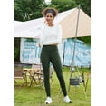 thumbnail image 4 of BALEAF Women's Winter Leggings Fleece Lined Waterproof Thermal Hiking Pants Warm Tights Running Gear Cold Weather Army Green 3XL, 4 of 6