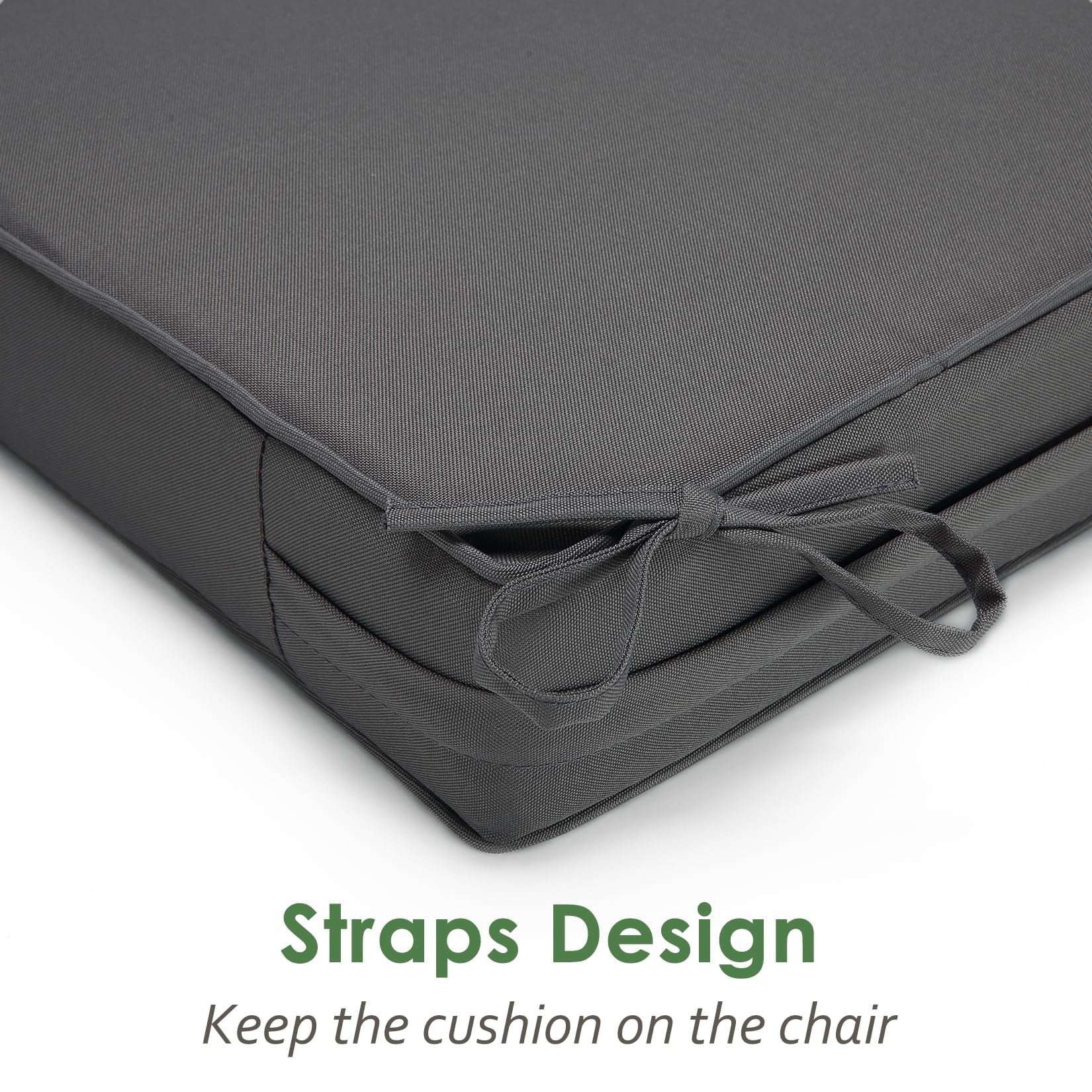 Patio Chair Cushions for Outdoor Furniture 22x22x4 Inch Set of 2, Waterproof Outdoor Seat Cushions, Garden Sofa Couch Thicked Chair Cushions with Ties