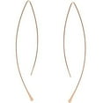 thumbnail image 2 of Humble Chic Upside Down Hoop Earrings - Needle Drop Dangle Threader Hoops, 18K Rose Gold Plated, 2 of 6