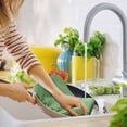 thumbnail image 3 of Simmore Premium Kitchen Towels, 100% Cotton Dish Towels for Drying Dishes, Ultra Soft Absorbent Ribbed Terry Towels Set with Hanging Loop, 18"x 28", 8 Pack, Grass Green, 3 of 10