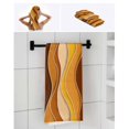 thumbnail image 6 of Burnt Orange Ombre Towel Set of 3, Soft Microfiber Bath Towels, Hand Towel, Washcloths, Abstract Art Moire Ocean Waves Quick-Dry Absorbent Towels for Bathroom Kitchen Hotel Beach Gym Spa, 6 of 7