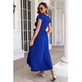 thumbnail image 6 of Women's Ruffled Surplice Tie Waist Midi Dress with Slit 100% Polyester Fabric Perfect for Parties and Everyday, 6 of 22