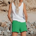 thumbnail image 4 of Comdrip Linen Clothing for Women, Women's Fashion Casual High Waist Pants Straight Leg Sports Casual Loose Shorts Linen Shorts for Woman Green 2Xl, 4 of 9