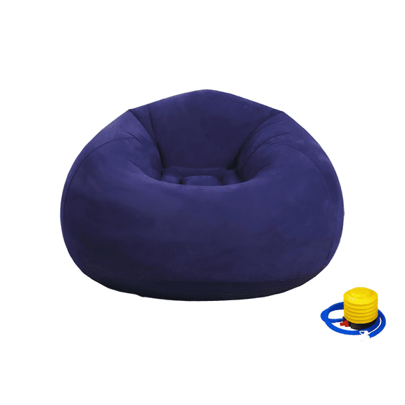 Beanless Bag Inflatable Chair, Air Sofa Outdoor Inflatable Lazy Sofa Chair No Filler,Washable Couch Bean Bag Chair Folding,for Organizing Plush Toys Or Memory Foam (Blue)
