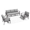 thumbnail image 6 of ALAULM Aluminum 5 Pieces Patio Furniture Set, 1 Three-Seater Sofa & 2 Single Sofas with 5.1" High-Resilience Cushions for Patio Backyard Poolside, Gray, 6 of 6