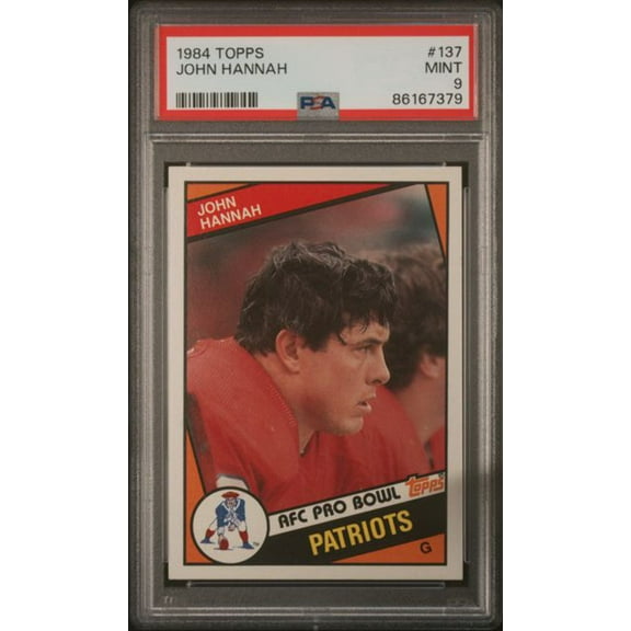 Graded 1984 Topps John Hannah #137 Football Card PSA 9 Mint