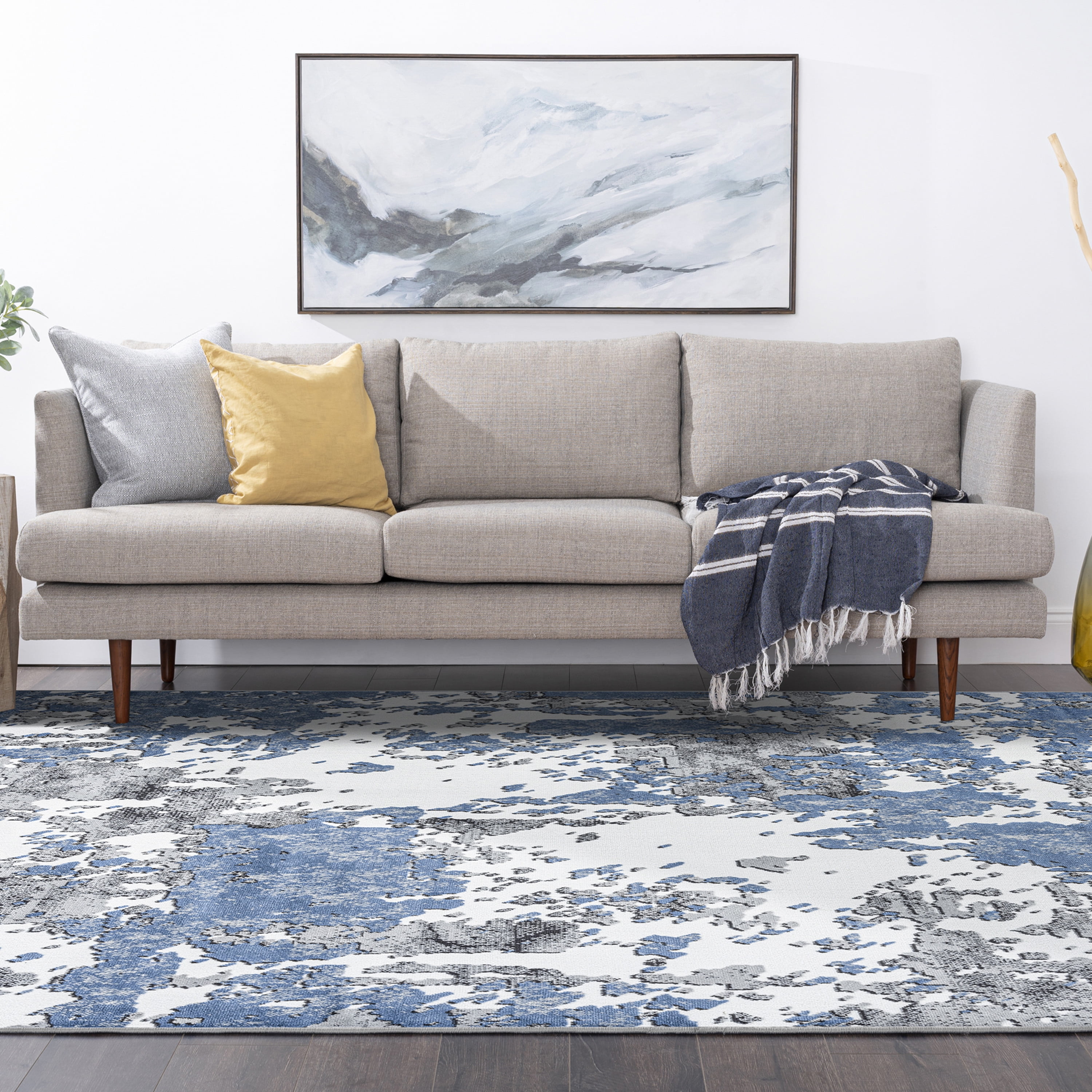 The Sofia Rugs 2x3 Area Rug, Farmhouse Area Rug 2 X 3 Blue Indoor  Distressed/Overdyed Area Rug in the Rugs department at