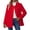 Red, variant on Women's Double Breasted Wool-Blend Coat, Peter Pan Collar Pearl Button Mid-Length Warm Overcoat, Long Sleeve Elegant Dressy Outerwear for Work Date Night Black 2XL