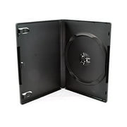 Maxtek Standard 14mm Black Single Disc DVD Cases with Outer Clear Sleeve (25 Pack)