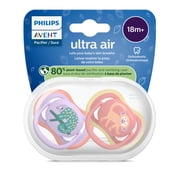 Philips Avent Ultra Air Pacifier 18M+, Chameleon / Monkey, 2 Pack, SCF349/47