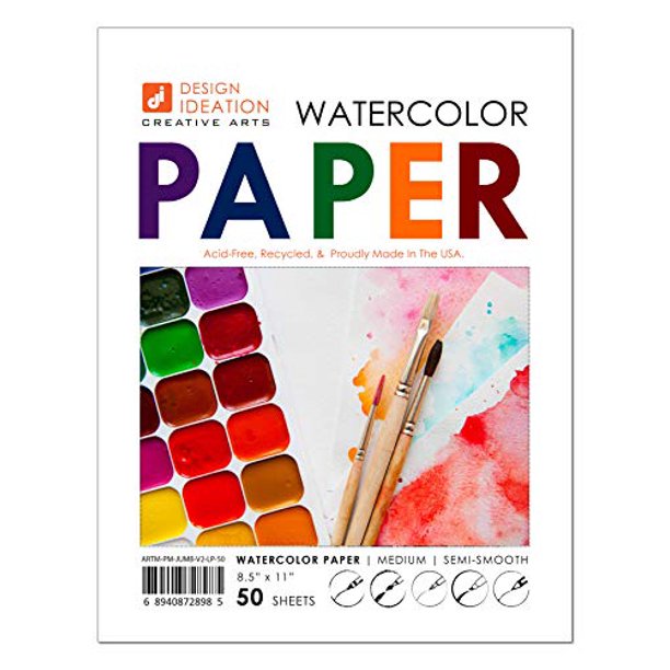 Design Ideation Watercolor Paper. MixedMedia Paper for Pencil, Ink