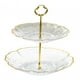 thumbnail image 2 of Soporte para Cupcakes, Bandeja para Servir Aperitivos Y Frutas, Plato para Servir, Centro de Mesa, Soporte para Postres, Centros de Mesa para Fiesta D 2 niveles blanco, 2 of 9