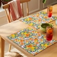 thumbnail image 4 of Oranges Lemons Flower Placemats Set of 12, Country Farm Watercolor Fruit Floral Leaf Non-Slip Place Mats Washable Table Mats for Kitchen Dining Table Decorations Indoor/Outdoor, 4 of 9