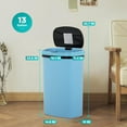 thumbnail image 7 of BestOffice 13Gal PlasticTrash Can Automatic Touchless, Odor Control Kitchen Garbage Can w/Lid, Blue, 7 of 7