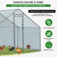 thumbnail image 5 of Alvantor 10ft x 10ft Walk-in Metal Chicken Coop Run with Waterproof PE Cover Galvanized Steel Frame Lockable Door Hexagonal Wire Mesh, 5 of 10
