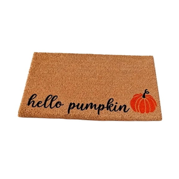 Fall Pumpkin Coir Front‑Door Doormat 1‑Pack 15.75×23.62 Inch, Absorbent Non‑Slip Welcome Mat, Heat‑Print Dirt‑Trapping Seasonal Rug for Porch Thanksgiving Decor