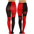 thumbnail image 4 of ToBeInStyle Women's Checkered w/ Four Diamonds Print Tights - Red/Black - One Size, 4 of 7