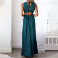 thumbnail image 5 of B91xZ Robes de Travail pour Femmes Col en V Sans Manches Fendue Robe Formelle Cocktail Soirée Bal Longues Robes, Vert m, 5 of 5