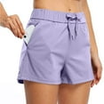 thumbnail image 2 of Mlzmgr Athletic Shorts for Women Drawstring Elastic Waist 5" Casual Shorts with Pockets Going out Sports Shorts, 2 of 3
