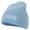 Sky Blue, variant on Famous Embroidered Design 8 Inch Knitted Short Beanie - Black OSFM