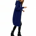 thumbnail image 4 of Women Casual Zip up Polyester Hoodies, Long Hoodie Tunic Jackets Long Sleeve Sweater Dress with Side Pockets Navy XL, 4 of 8