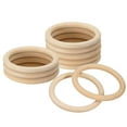 thumbnail image 1 of Uxcell 10 Paquete 3.94" Anillos de Madera Natural, 10mm de Grosor Círculos de Madera Sin Terminar, 1 of 7