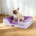 thumbnail image 6 of BELLA & PAL Orthopedic Dog Bed for Medium Small Dogs – No Assembly Needed, Egg-Crate Foam Dog Couch with Waterproof Liner, Washable Removable Cover, Non-Slip, 28"x23"x6.5", Purple, 6 of 11