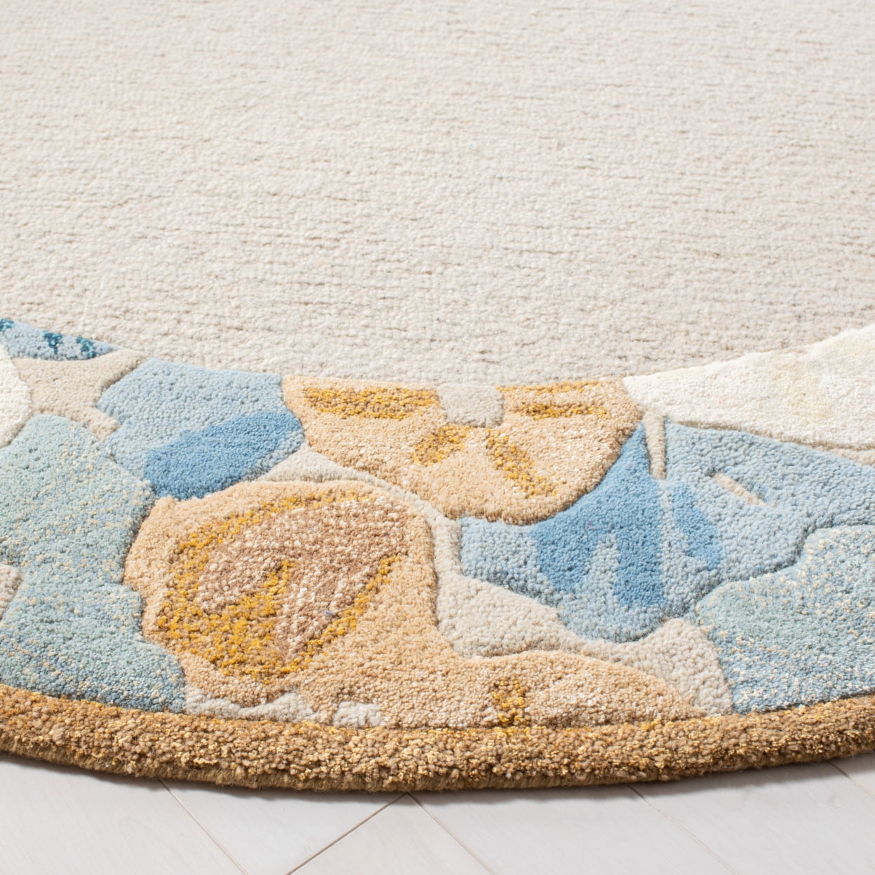 SAFAVIEH Martha Stewart Poppy Floral Border Area Rug, Cornucopia Beige, 5' x 8'