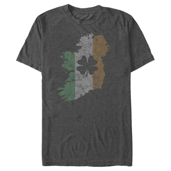 Men's Lost Gods St. Patrick's Day Ireland The Emerald Isle Graphic Tee Charcoal Heather Small