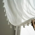 thumbnail image 2 of Linen Curtain for Bedroom Living Room, Rod Pocket Rustic Farmhouse Bohemian Tassels Window Treatment, 1 Panel, 2 of 10