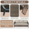 thumbnail image 4 of PARKWELL Outdoor 3 Seats Patio Sofa Furniture,All-Weather Wicker Rattan Deep Seat Couch with Removable Cushions,Beige, 4 of 9