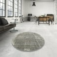 thumbnail image 4 of Ahgly Company Machine Washable Indoor Square Contemporary Army Brown Area Rugs, 8' Square, 4 of 7