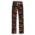 thumbnail image 5 of QWKLEAJ Halloween Pajama Pants Women Loose Wide Leg Lounge Pants Elastic Waist Sleepwear Holiday Party Bottoms Novelty Print Trousers Cozy Home Wear Fall Autumn Nightwear, 5 of 5