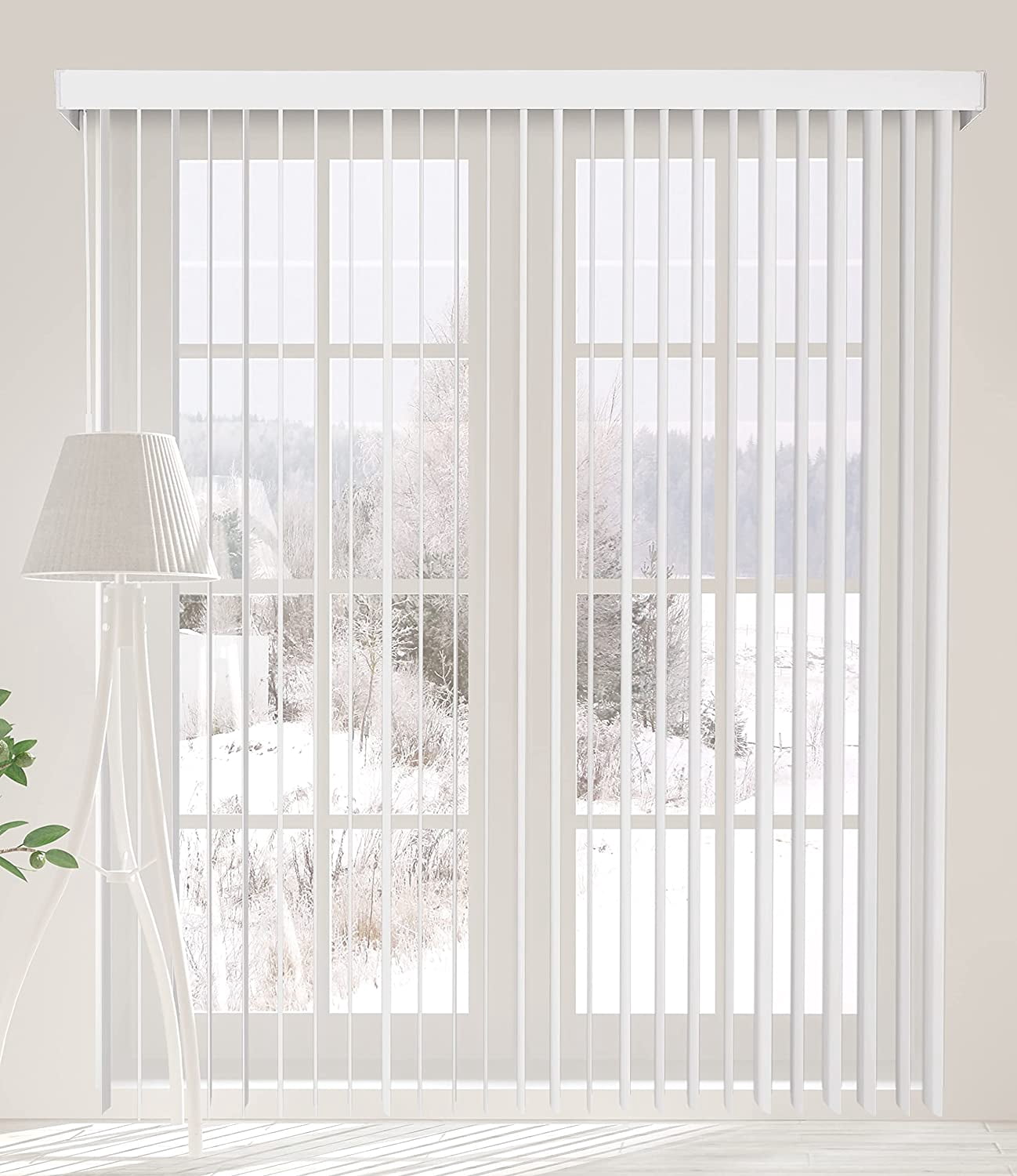 Echoer Vertical Blind Window Blinds, White 78 " x 84"
