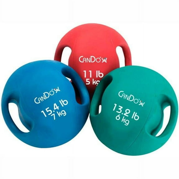 22 lbs CanDo Molded Dual-Handle Medicine Ball, Gold