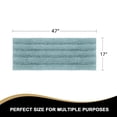 thumbnail image 2 of PrimeBeau Slip-Resistant Washable Striped Chenille Shaggy Bath Mat Runner, 47 inch by 17 inch, Aqua, 2 of 7