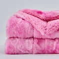 thumbnail image 3 of Super Soft Faux Fur Blanket Twin Size Pink Sherpa Fuzzy Plush Warm Blanket for Sofa Bed (Pink, Twin(60"x80")), 3 of 7