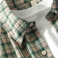 thumbnail image 5 of Zylanna Men's Turndown Collar Shirts, Short Sleeve Button Down Summer Plaid Casual Cardigan Trouses for Men Green Size M, 5 of 7